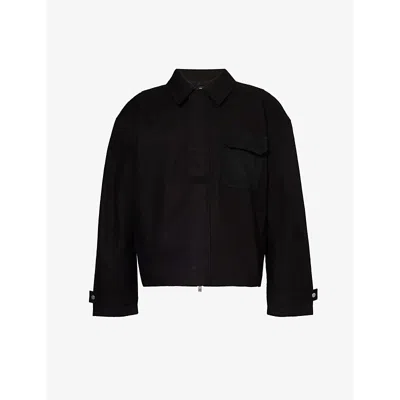 Represent Mens Black Horizons Collared Cotton Twill Jacket