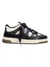 Represent White And Black Leather Bully Sneakers In Black