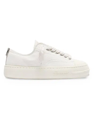 Represent Men's Canvas Platform Low-top Sneakers In White