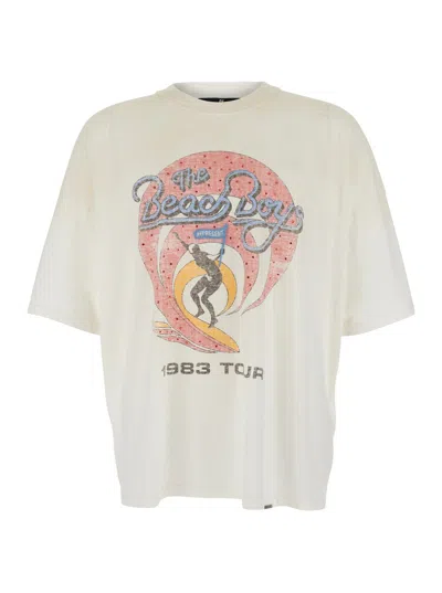 Represent Men's Cotton Crew Neck T-shirt With Maxi Print On Front And Back In Black