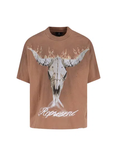 Represent Men's Cotton-hemp Graphic T-shirt In Brown