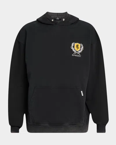 Represent Men's Crest Faded Hoodie In Vintage Black