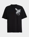 Represent Elegance Unicorn Black Crewneck T-shirt With Logo Print On The Front And Maxi Print On The Rear In C In Jet Black