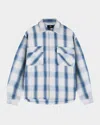 Represent Blue Shirt With Classic Collar And All-over Check Motif In Mid Blue