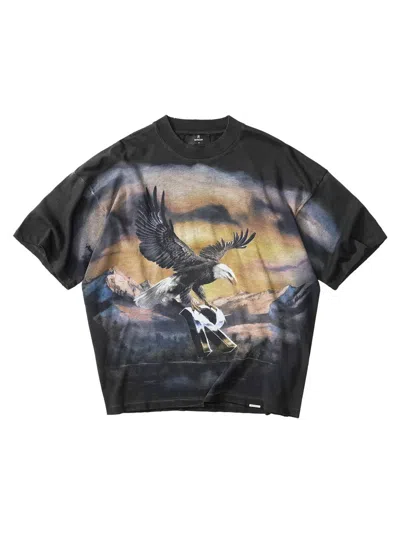 Represent Men's Flight Graphic Cotton T-shirt In Black