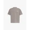 Represent Mens Fog Owners Club Brand-print Relaxed-fit Cotton-jersey T-shirt In Grey
