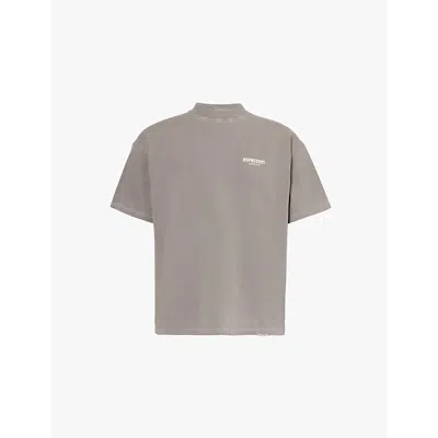 Represent Mens Fog Owners Club Brand-print Relaxed-fit Cotton-jersey T-shirt In Grey