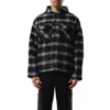 Represent Mens Midnight Navy Check-pattern Hooded Flannel Jacket In Midnight Navy