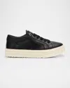 Represent Tumbled Leather Htn Sneakers In Black