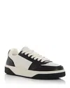Represent Two-tone Leather And Suede Initial Sneakers In Black/white
