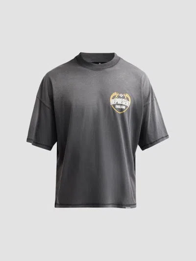 Represent Black Logo T-shirt In Gray