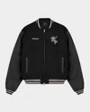 Represent Mascot Wool Varsity Bomber Jacket In Jet Black
