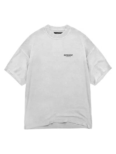 Represent Men's Owners Club Logo Cotton T-shirt In Gray