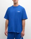 Represent Logo Cotton T-shirt In Cobalt Blue