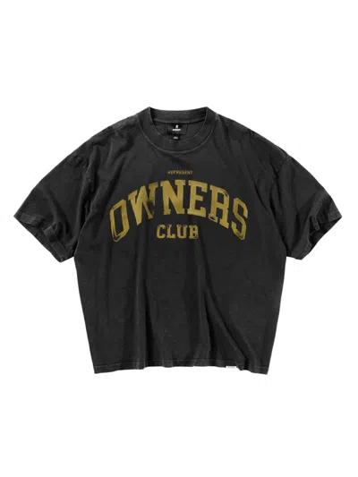 Represent Men's Owners Cotton Crewneck Crop T-shirt In Black