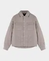 Represent Quilted Overshirt In Mid Grey