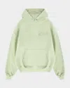 Represent Logo-print Cotton Hoodie In Matcha