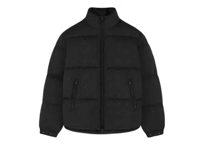 Pre-owned Represent Men's  All Over Logo Puffer Jacket In Black