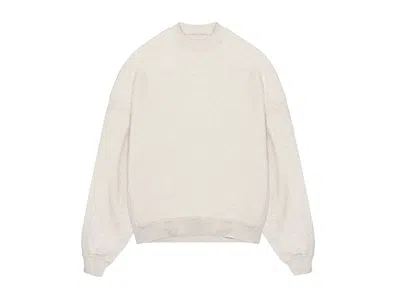 Pre-owned Represent Men's  Blank Oversized Crewneck Sweatshirt In Cream Marl