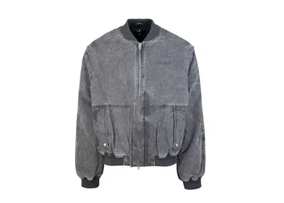 Pre-owned Represent Men's  Bomber Inset Sleeve Jacket In Stained Black