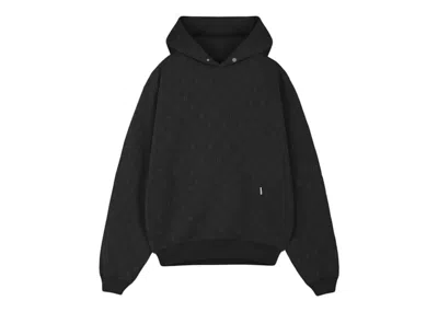 Pre-owned Represent Men's  Intarsia Initial Hoodie In Off Black
