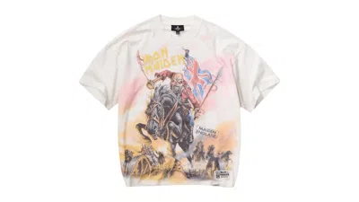 Pre-owned Represent Men's  Iron Maiden Steed T-shirt In Flat White