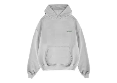 Pre-owned Represent Men's  Owner's Club Hoodie In Ash Grey/racing Green