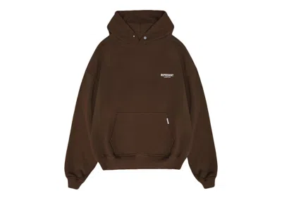 Pre-owned Represent Men's  Owner's Club Hoodie In Brown/white In Multi