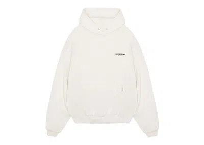 Pre-owned Represent Men's  Owner's Club Hoodie In Flat White/black In Multi