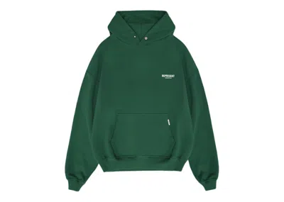 Pre-owned Represent Men's  Owner's Club Hoodie In Racing Green/white