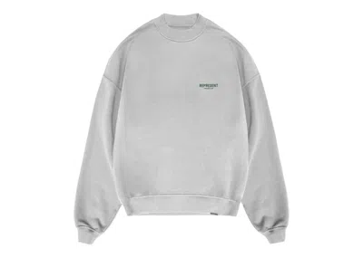 Pre-owned Represent Men's  Owner's Club Sweater In Ash Grey/racing Green