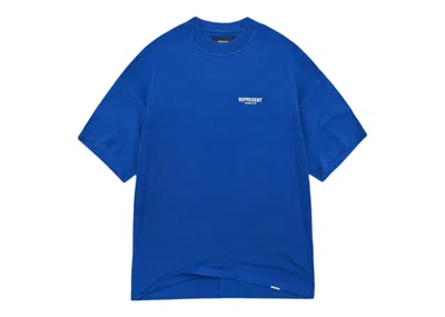 Pre-owned Represent Men's  Owner's Club T-shirt In Cobalt Blue/white In Multi