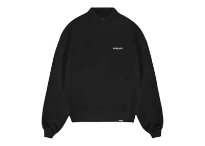 Pre-owned Represent Men's  Owners Club Long Sleeve Polo Shirt Sweater In Black