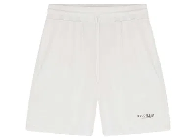 Pre-owned Represent Men's  Owners Club Mesh Shorts In Flat White