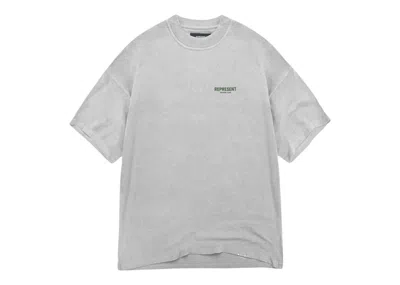 Pre-owned Represent Men's  Owners Club T-shirt In Ash Grey/racing Green