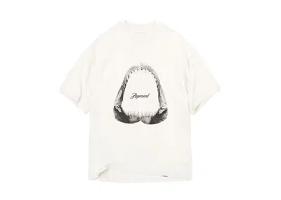 Pre-owned Represent Men's  Shark Jaws T-shirt In Flat White