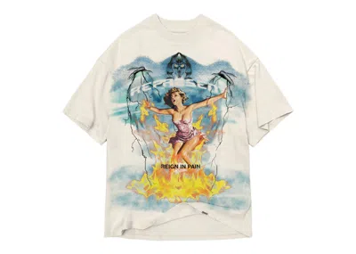 Pre-owned Represent Men's  Spirit Reaper Reign In Pain T-shirt In Vintage White
