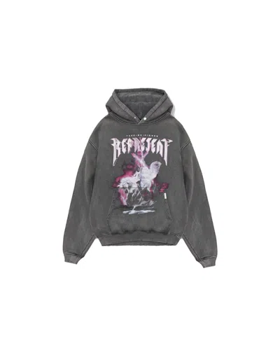 Pre-owned Represent Men's  Take Me Higher Hoodie In Vintage Grey In Gray