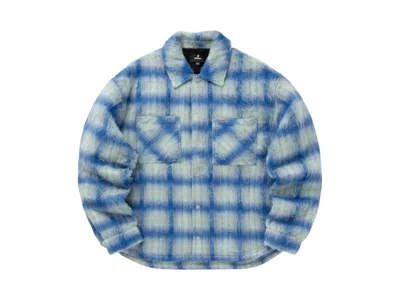 Pre-owned Represent Men's  Textured Wool Overshirt In Electric Blue
