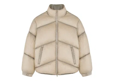Pre-owned Represent Men's  Washed Puffer Jacket In Wheat In Sand