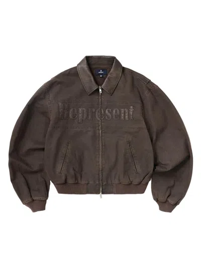 REPRESENT MEN'S ROSCOE CANVAS WORKWEAR BOMBER JACKET