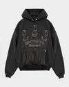 Represent Black Hoodie With Fixed Hood And Maxi Print On The Front In Cotton Man