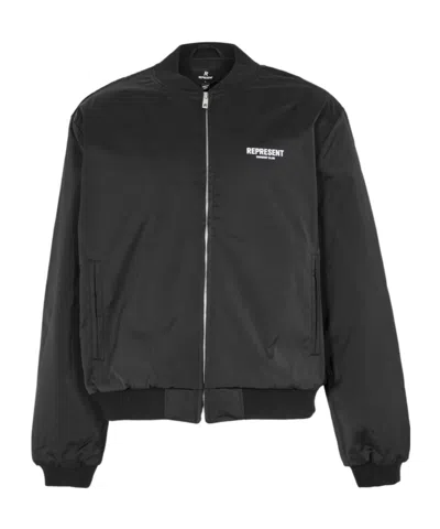 Represent Men's Varsity Jacket In Black