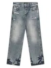 Represent Belt Loops Distressed Denim Trousers In Gray