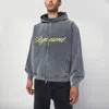 Represent Mens Script Logo Zip-up Cotton Hoody Vintage Grey