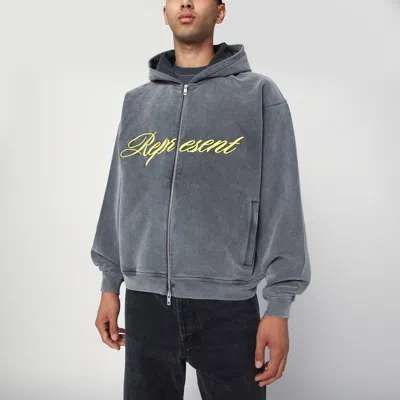 REPRESENT REPRESENT MEN'S WASHED ZIP-UP SWEATSHIRT