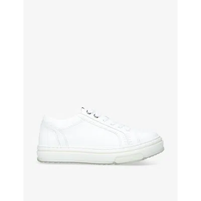REPRESENT MENS WHITE HTN BRANDED LEATHER LOW-TOP TRAINERS EUR 41 / 7 UK