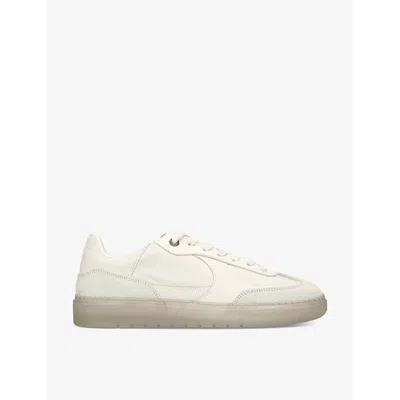 REPRESENT REPRESENT MEN'S WHITE VIRTUS LEATHER AND SUEDE LOW-TOP TRAINERS