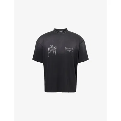 REPRESENT MENS AGED BLACK HAND DRAWN DOGS PRINT T-SHIRT XS