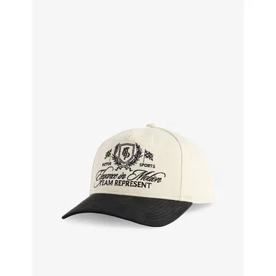 Represent Mens Antique White Crest Logo Cotton Cap